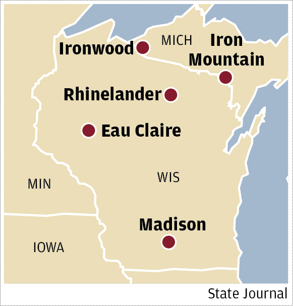 Wisconsin airports map
